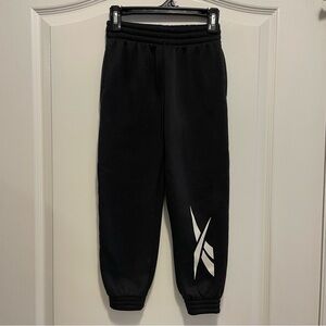 Reebok Kids Black Sweatpants with White Design